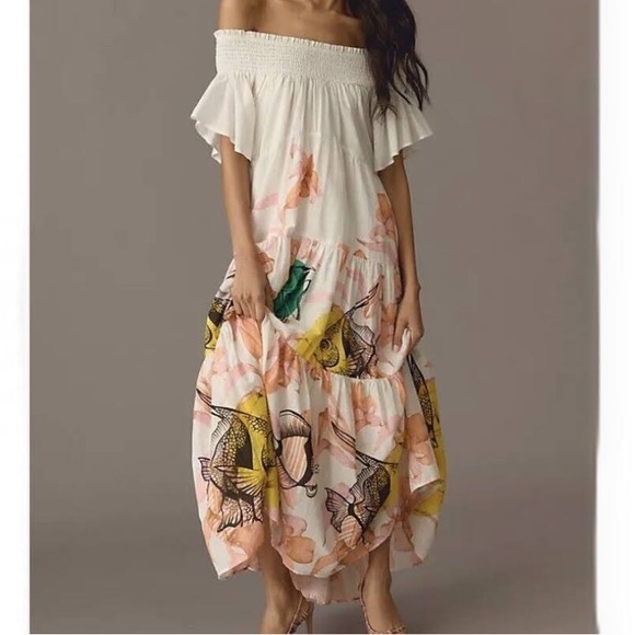Anthropologie Dresses & Skirts - 🎉HP🎉 NWT L / MAEVE TIERED OFF-THE-SHOULDER DRESS